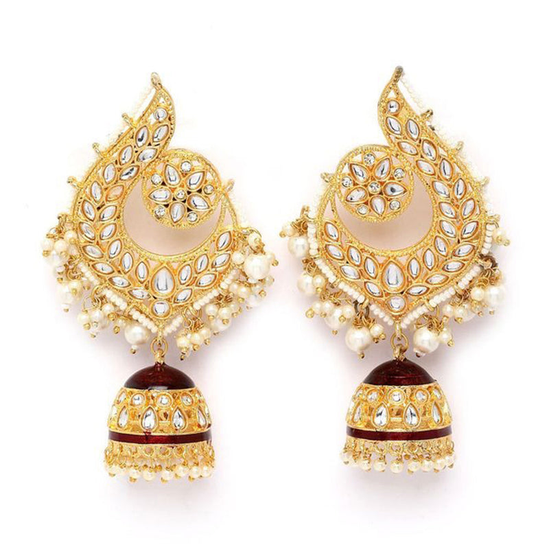 House Of Ree Peacock Maroon Jhumki Drop Earrings for Womens | Women | Girls ER113