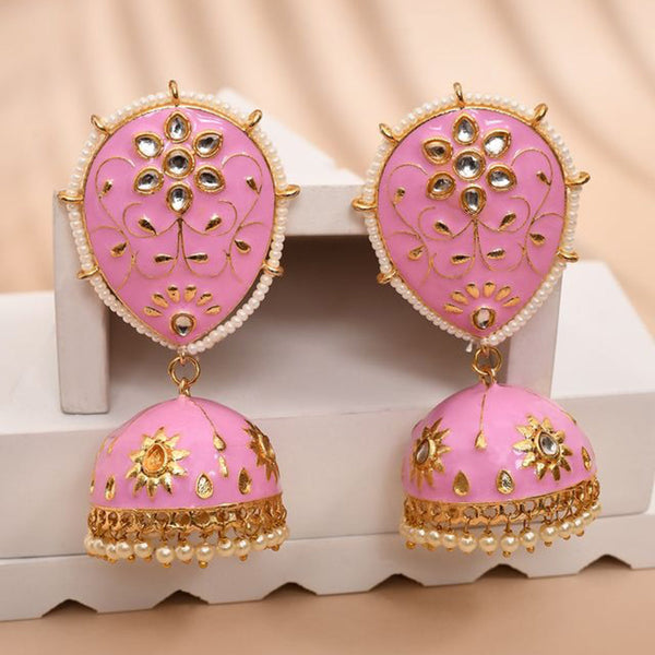 House Of Ree Sky Light Pink Jhumka Earrings for Womens for Ethnic Party | Women | Girls ER151