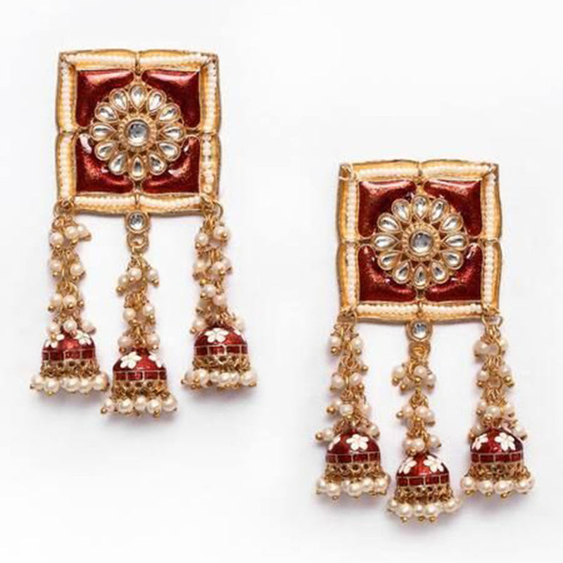 House Of Ree New Stylish Meenakari Red Jhumki Earring for Womens | Women | Girls ER167