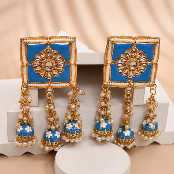 House Of Ree New Stylish Meenakari Blue Jhumki Earring for Womens | Women | Girls ER162