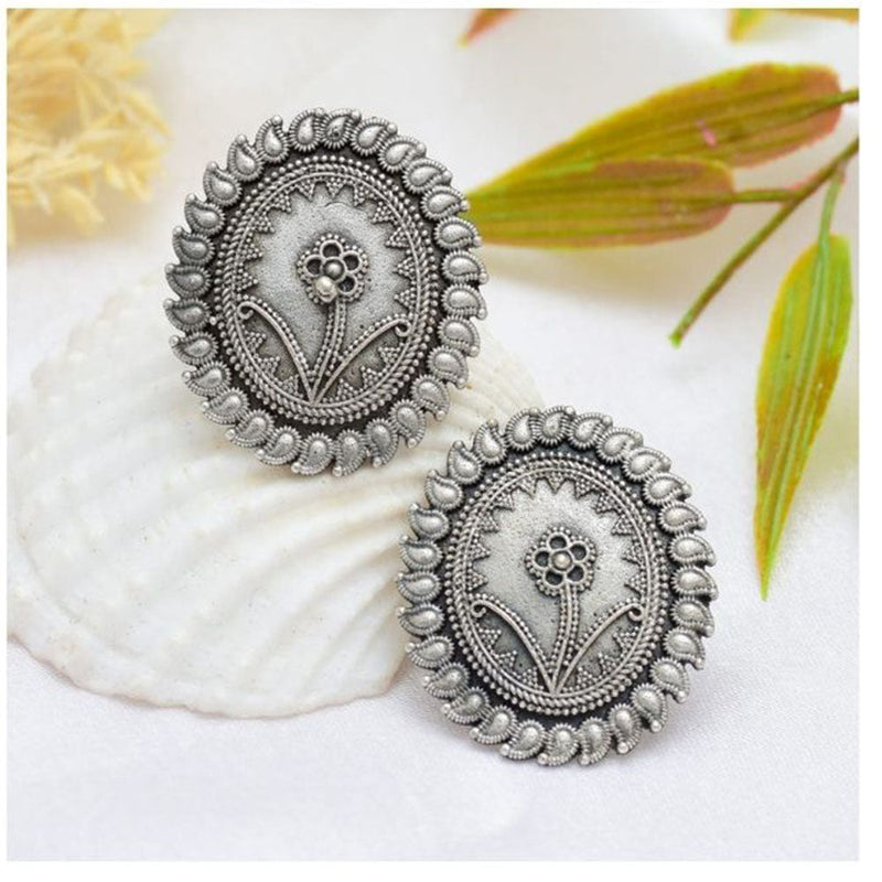 House Of Ree New Stylish Oxidized 18K Gold Studs Earrings for Womens|Women|Girls ER011