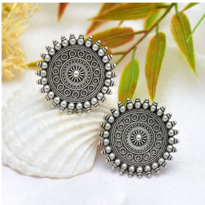 House Of Ree New Stylish Oxidized 18K Gold Studs Earrings for Womens|Women|Girls ER015