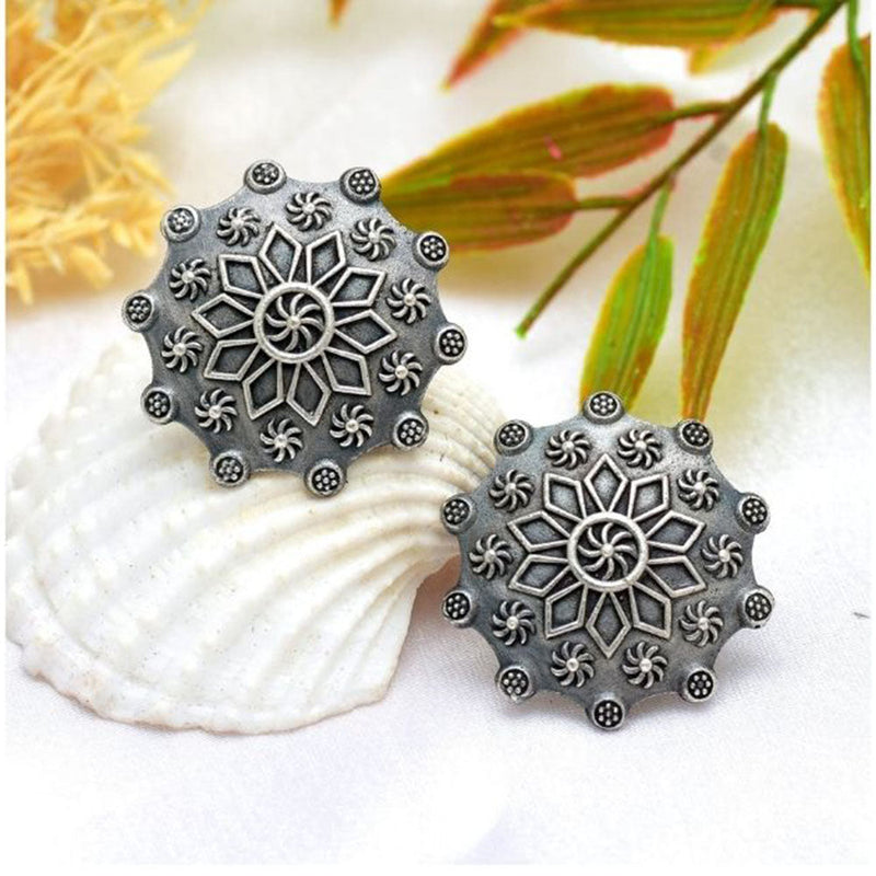 House Of Ree New Stylish Oxidized 18K Gold Studs Earrings for Womens|Women|Girls ER020