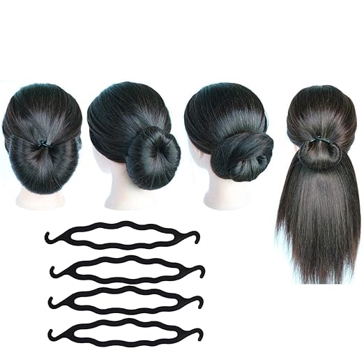 HP HIGH PROFILE Black Magic Hair Bun Maker Foam Sponge Bun Twist Shaper Hair Donuts in Large size (pack of 4)