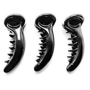 HP HIGH PROFILE Banana Hair Clutcher/Mirchi Hair Clip/Claw Clip for Women and Girls (Large, Black) - Pack of 3