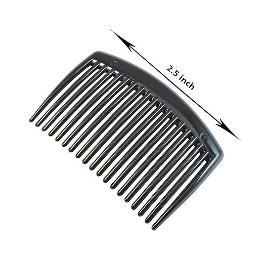 HP HIGH PROFILE Black Plastic Hair Comb slide Clip Hairpin Side Combs Pin for Women and Girls - Pack of 2