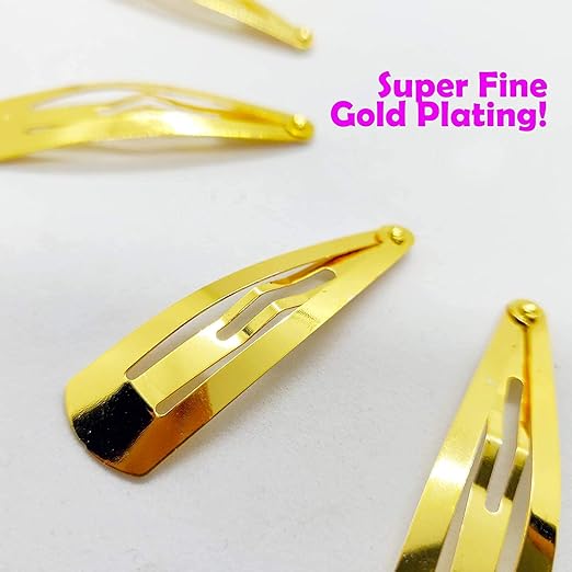 HP HIGH PROFILE Tic Tac Hair Clips Made As Korea Korean and Hair Accessories Golden Color Tic Tac Clips for Women and Girls (Pack of 12)