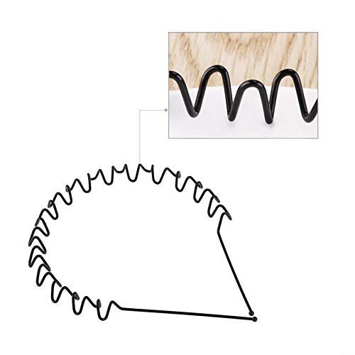 HP HIGH PROFILE Black color Metal Zig Zag Wave Hairband - Unisex (Pack of 2)