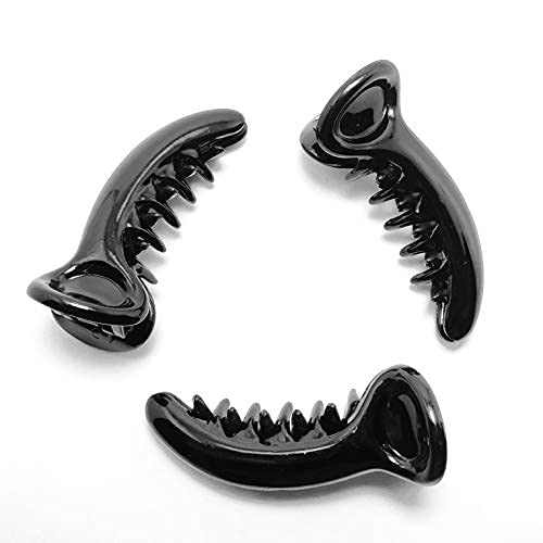 HP HIGH PROFILE Banana Hair Clutcher/Mirchi Hair Clip/Claw Clip for Women and Girls (Medium, Black) - Pack of 3