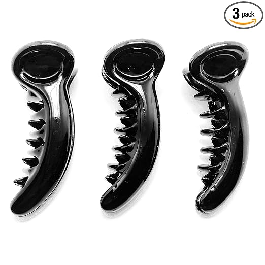 HP HIGH PROFILE Banana Hair Clutcher/Mirchi Hair Clip/Claw Clip for Women and Girls (Medium, Black) - Pack of 3