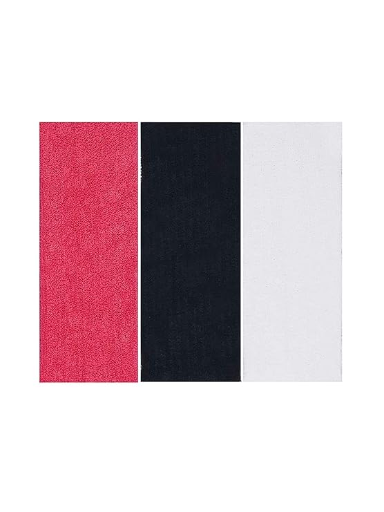 HP HIGH PROFILE Cotton Elastic Stretchy Headband for Women (Black White Dark Pink) -Pack of 3