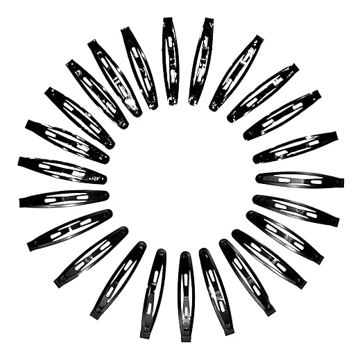 HP HIGH PROFILE Tic Tac Hair Clips Made As Korean and Hair Accessories for Women and Girls, Black 12 Pcs Glossy and 12 Pcs Matte