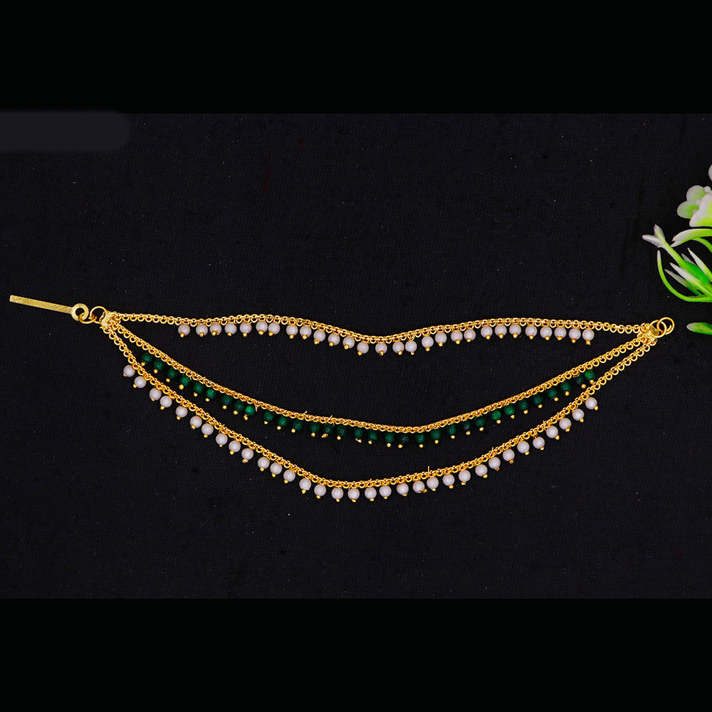 Mahavir Designer Triple Layer Pearl Kaan Chain