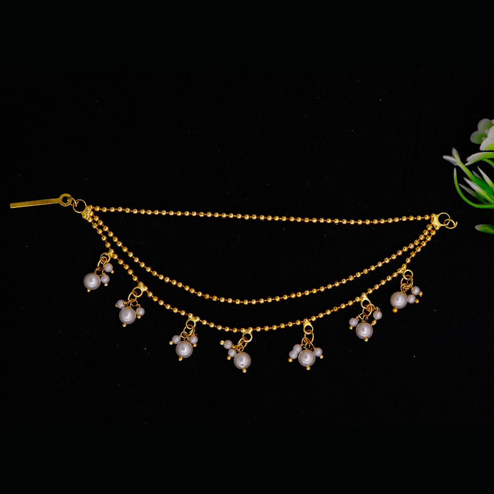 Mahavir Designer Triple Layer Pearl Kaan Chain