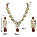 Etnico Gold Plated Traditional Blue Stone Studded Necklace Jewellery Set with Dangle Earrings For Women and Girls (IJ364M)