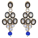 Etnico Gold Plated Traditional Stunning Maroon Meenakari Kundan Studded Pearl Necklace Jewellery Set with Earrings For Women and Girls (IJ366Bl)
