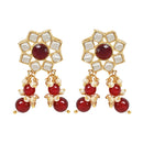 Etnico Gold Plated Traditional Kundan & Pearls Choker Necklace Jewellery Set with Earrings for Women/Girls (IJ368M)