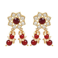 Etnico Gold Plated Traditional Kundan & Pearls Choker Necklace Jewellery Set with Earrings for Women/Girls (IJ368M)