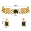 Etnico Gold Plated Traditional Handcrafted Stone Kundan Studded Choker Necklace Jewellery Set With Earrings For Women And Girls (IJ369B)