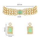 Etnico Gold Plated Traditional Handcrafted Stone Kundan Studded Choker Necklace Jewellery Set With Earrings For Women/Girls (IJ369Min)