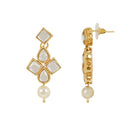 Etnico Gold Plated Traditional Kundan & Pearls Choker Necklace Jewellery Set with Earrings for Women and Girls (IJ370W)