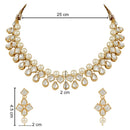 Etnico Gold Plated Traditional Kundan & Pearls Choker Necklace Jewellery Set with Earrings for Women and Girls (IJ370W)