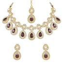 Etnico Gold Plated Traditional Kundan & Stone Studded Choker Necklace Jewellery With Earrings Set for Women/Girls (IJ371Wi)