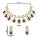 Etnico Gold Plated Traditional Kundan & Stone Studded Choker Necklace Jewellery With Earrings Set for Women/Girls (IJ371Wi)