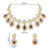 Etnico Gold Plated Traditional Kundan & Stone Studded Choker Necklace Jewellery With Earrings Set for Women/Girls (IJ371Wi)