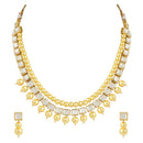 Etnico Gold Plated Traditional Kundan Studed Pearls Choker Necklace Jewellery Set with Earrings for Women and Girls (IJ373FL)