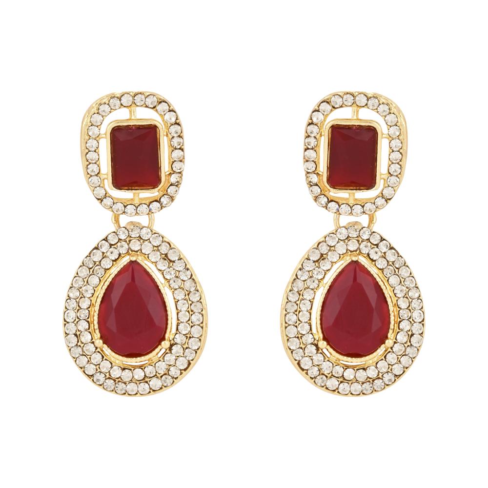 Etnico Stylish Gold Plated Traditional Kundan Stone Necklace Jewellery Set for Women/Girls (IJ377M)