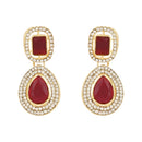 Etnico Stylish Gold Plated Traditional Kundan Stone Necklace Jewellery Set for Women/Girls (IJ377M)