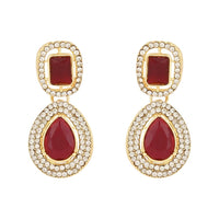 Etnico Stylish Gold Plated Traditional Kundan Stone Necklace Jewellery Set for Women/Girls (IJ377M)