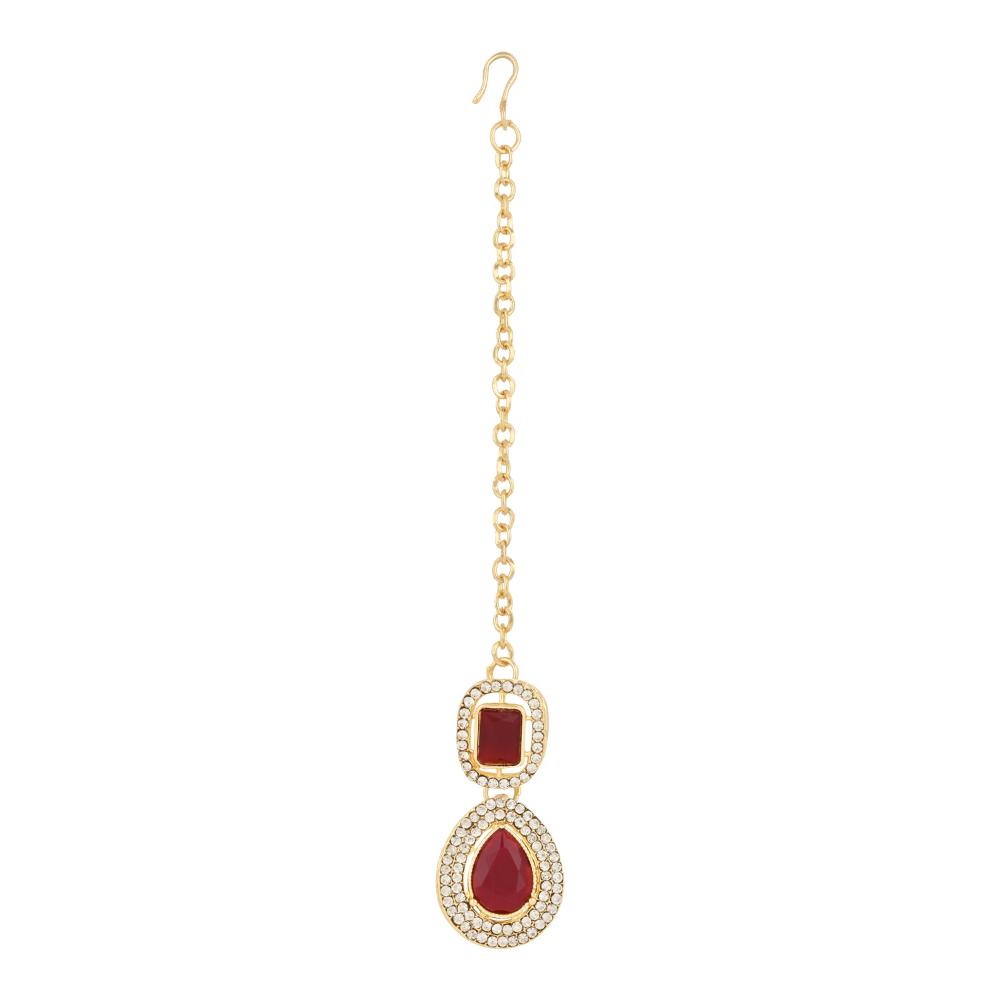 Etnico Stylish Gold Plated Traditional Kundan Stone Necklace Jewellery Set for Women/Girls (IJ377M)