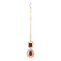 Etnico Stylish Gold Plated Traditional Kundan Stone Necklace Jewellery Set for Women/Girls (IJ377M)