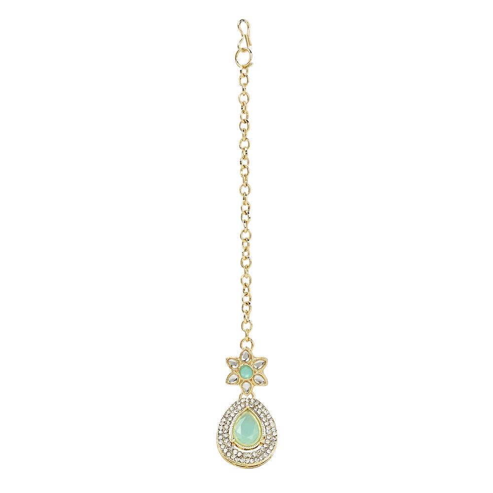 Etnico Latest Stylish Gold Plated Traditional Kundan Stone Necklace Jewellery Set for Women/Girls (IJ378Min)