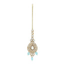 Etnico Gold Plated Traditional Multi Layered Pearl Kundan Bridal Necklace Jewellery with Dangle Earrings & Maang Tikka Set For Women/Girls (IJ388Sb)