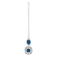 Etnico Silver Plated Stylish Design Crystal Diamond Necklace & Earrings Jewellery Set for Women (Montana)