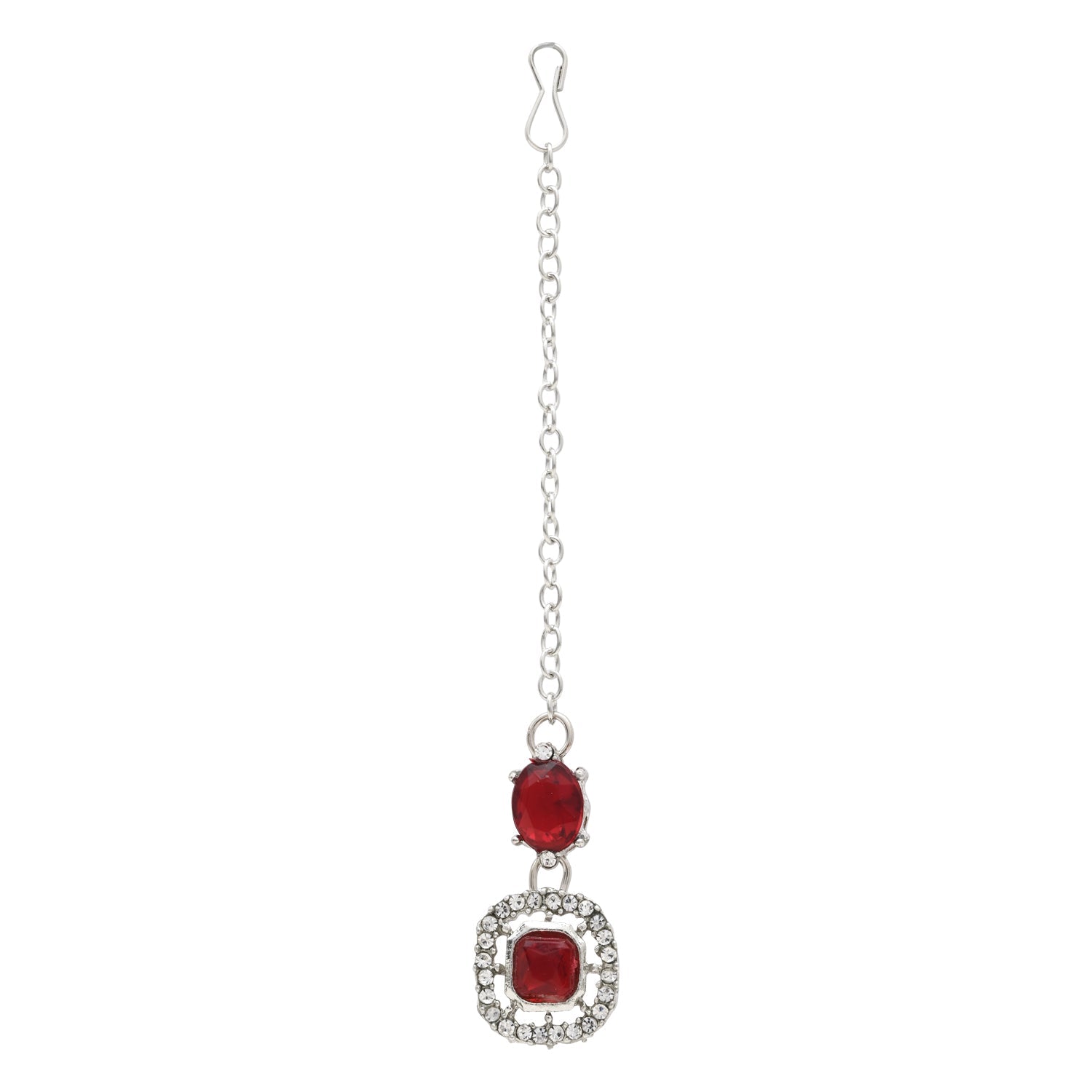 Etnico Silver Plated Stylish Design Crystal Diamond Necklace & Earrings Jewellery Set for Women (IJ399ZM)