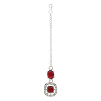Etnico Silver Plated Stylish Design Crystal Diamond Necklace & Earrings Jewellery Set for Women (IJ399ZM)