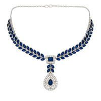 Etnico Silver Plated Elegant Leaf Motif Necklace Set with Earrings & Maang Tika for Women (IJ402ZMo)