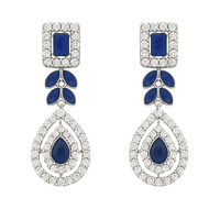 Etnico Silver Plated Elegant Leaf Motif Necklace Set with Earrings & Maang Tika for Women (IJ402ZMo)