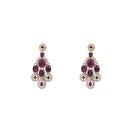 Etnico Traditional Teardrop Design & Stone Necklace Jewellery With Earrings & Maang Tikka Set for Women (IJ414) (Wine)