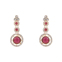 Etnico Gold Plated Stylish Design Crystal Diamond Necklace With Earrings & Maang Tikka Jewellery Set for Women (IJ415Wi)