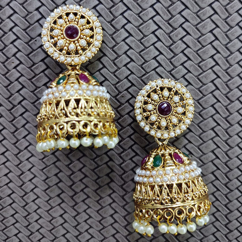 Knigght Angel Jewels Gold Plated Jhumki Earrings