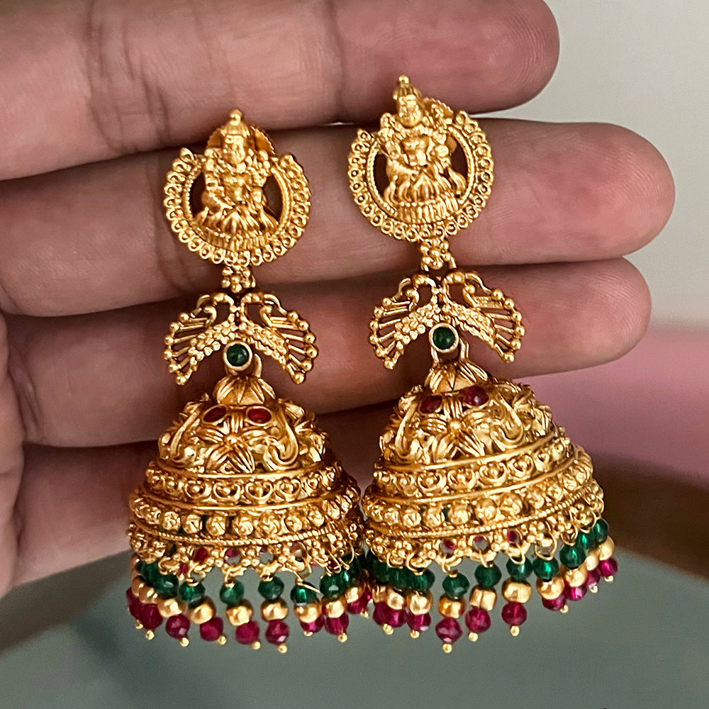 Diksha Collection Gold Plated Jhumki Earrings