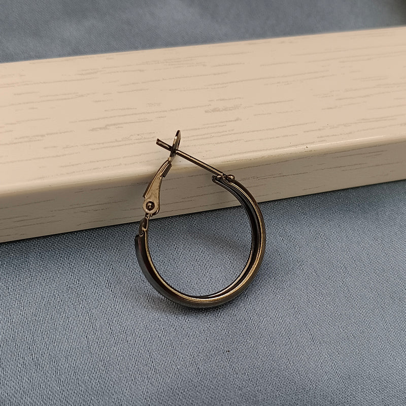 Viky Black Plated Hoop Earrings