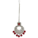 Etnico Gold Plated Traditional Pearl Kundan Studded Choker Jewellery Necklace Set with Maang Tikka for Women (K7218M)