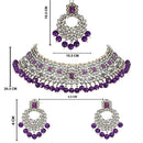 Etnico Gold Plated Traditional Pearl Kundan Studded Choker Jewellery Necklace Set with Maang Tikka for Women (K7218Pu)