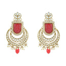 Etnico Gold Plated Traditional Pearl Kundan & Stone Studded Jewellery Necklace Set with Maang Tikka for Women (K7234R)
